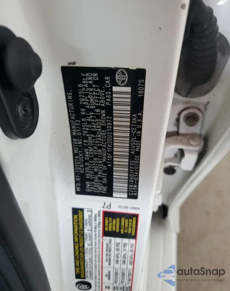 2013 Toyota Camry L from USA, damaged, VIN 4T1BF1FK2DU210972